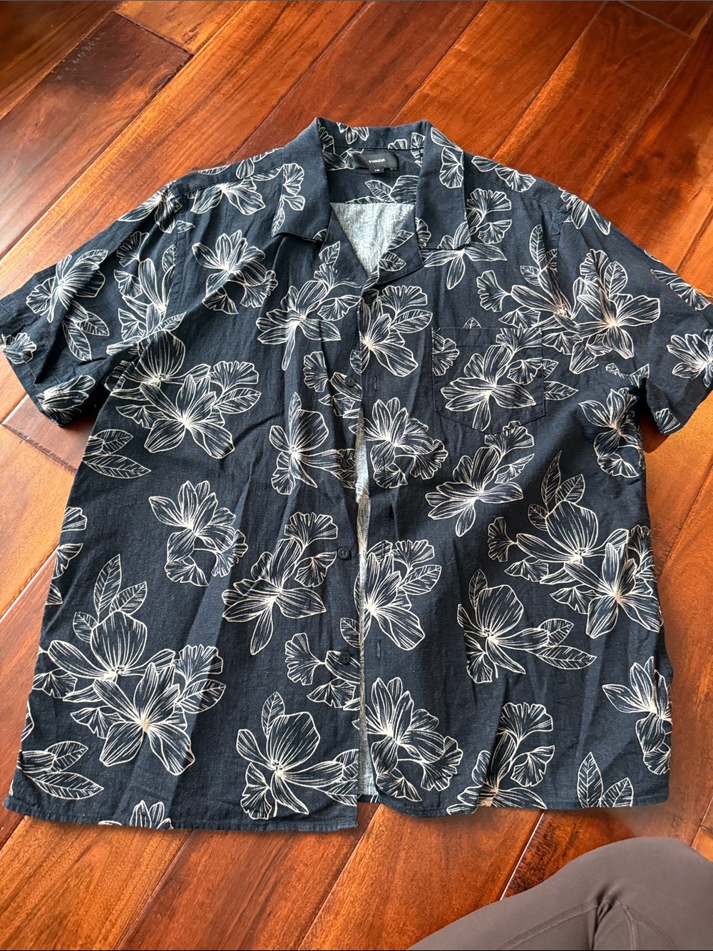 Men's navy Floral Short-Sleeve Shirt Jacket
